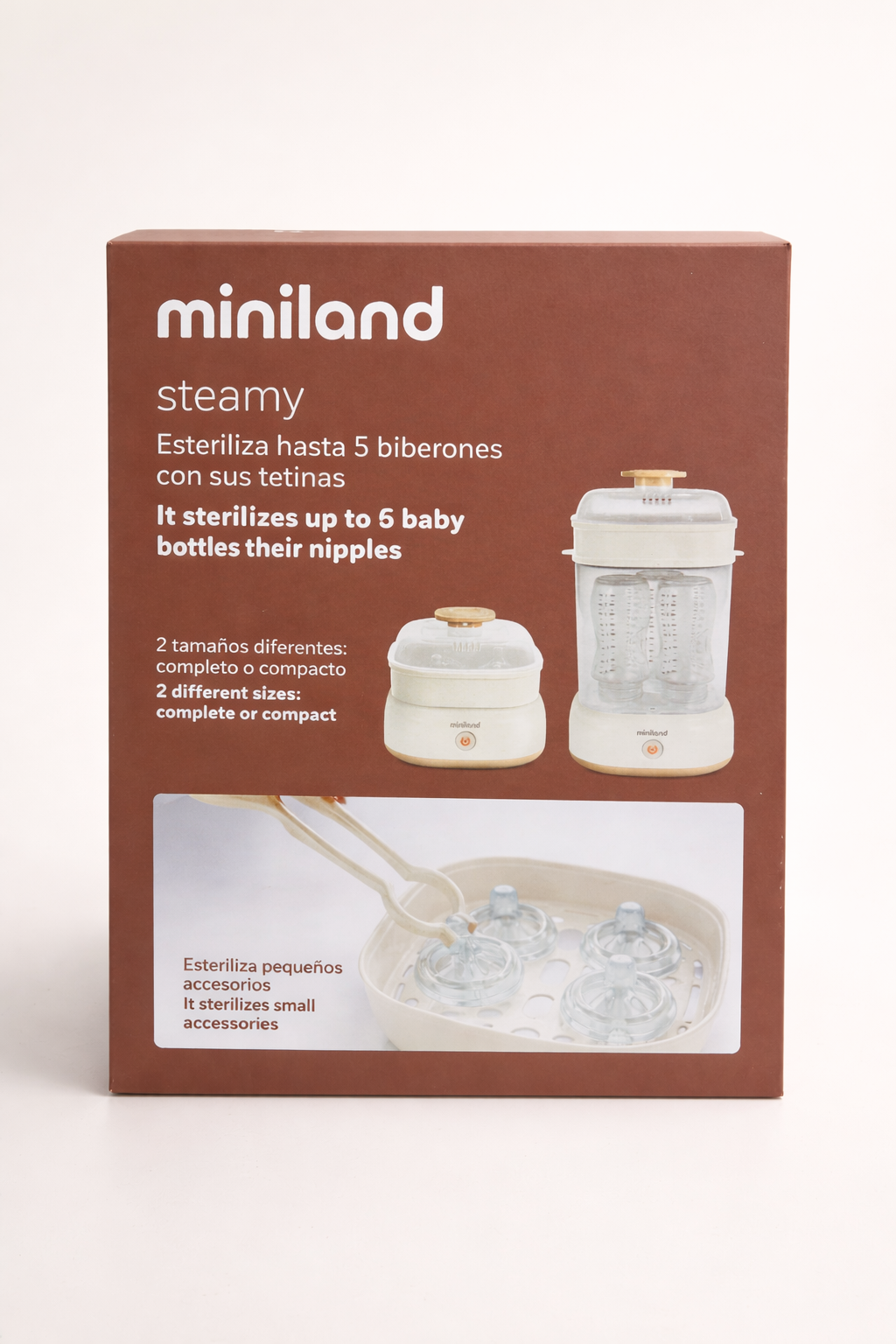 Miniland Steamy – Stérilisateur Vapeur Compact (jusqu’à 5 biberons)