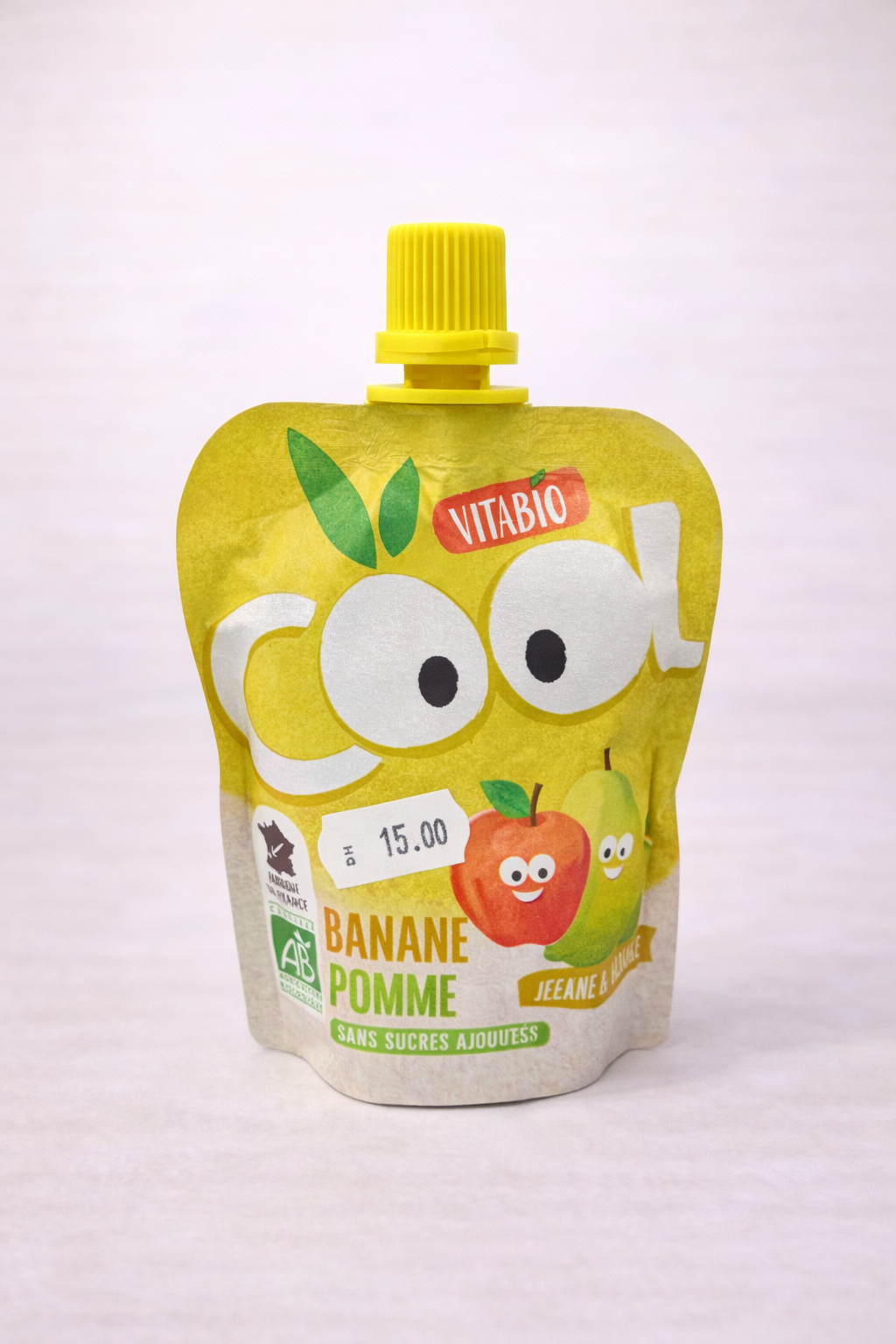 Vitabio Cool Fruits Bio – Banane & Pomme (x4) – Sans Sucres Ajoutés