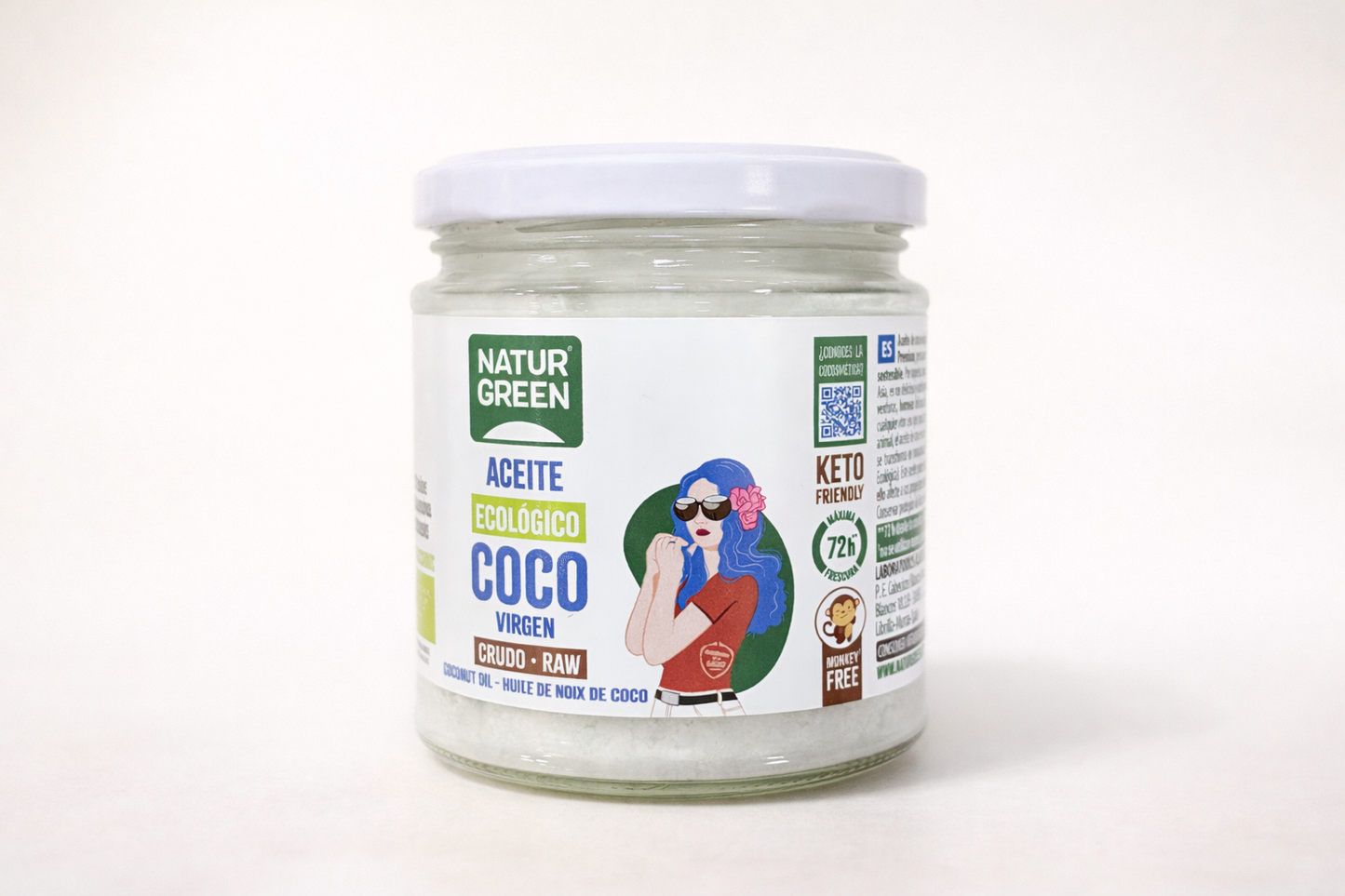 NaturGreen Huile de Coco Vierge Bio – Crue (Raw), Pressée à froid