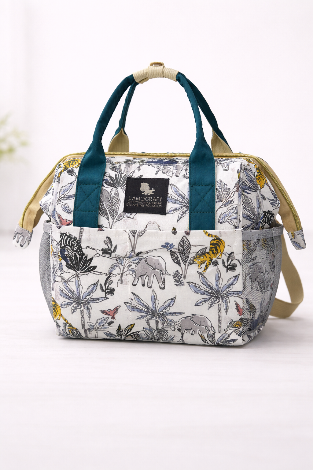 Sac à Langer Bébé Multipoches – Motif Jungle & Organisation Facile