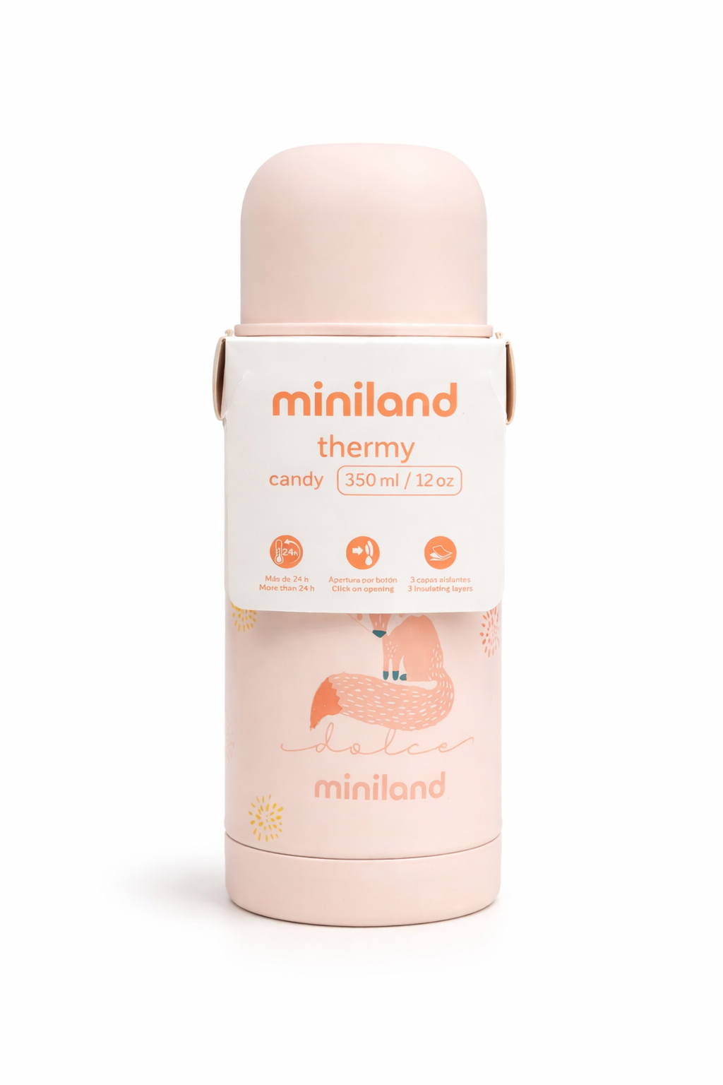 Miniland Thermy Candy 350 ml – Thermos Bébé Isotherme 24h (3 Couches Isolantes)