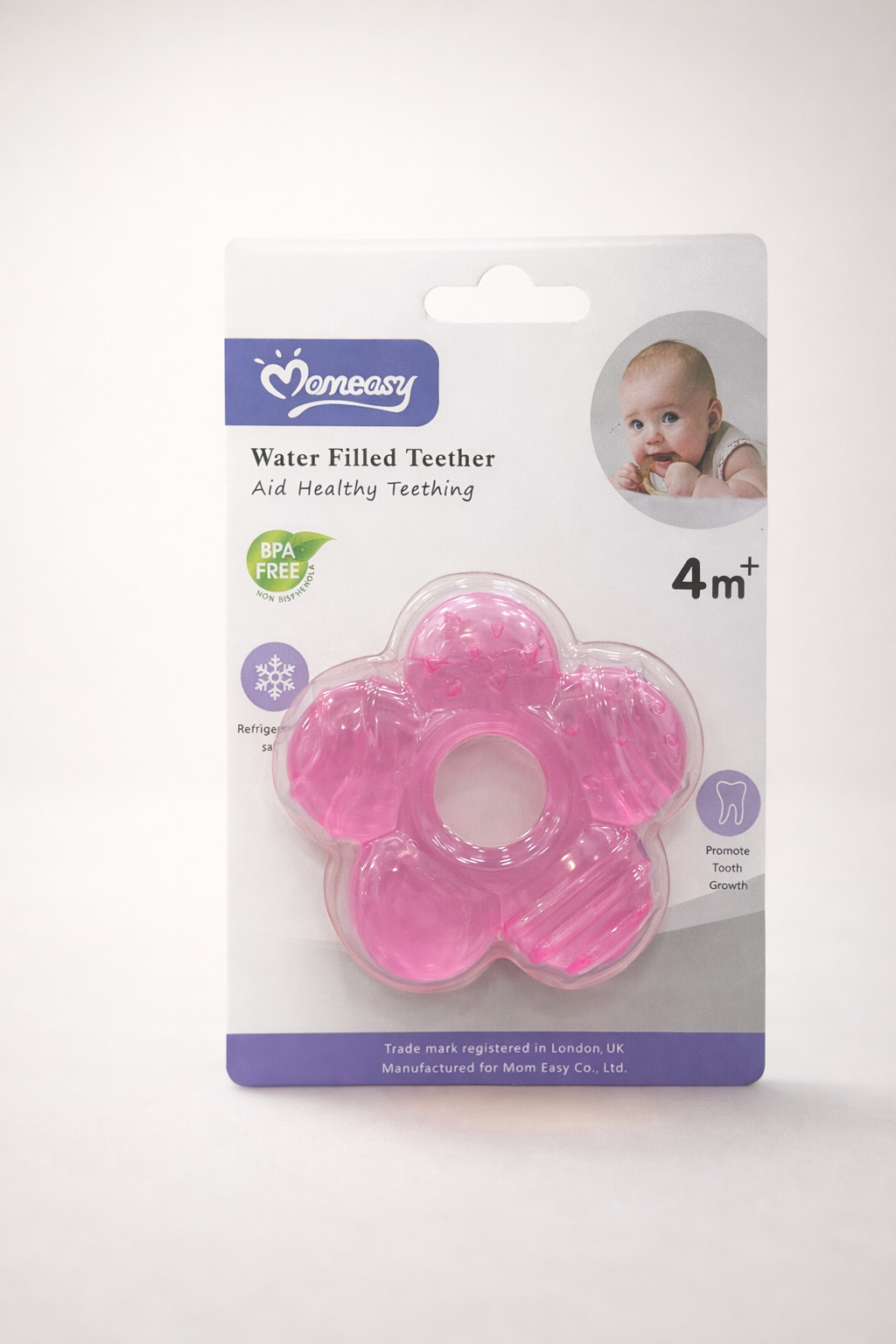 MomEasy Anneau de Dentition Réfrigérant – Water Filled Teether 4m+ – Sans BPA