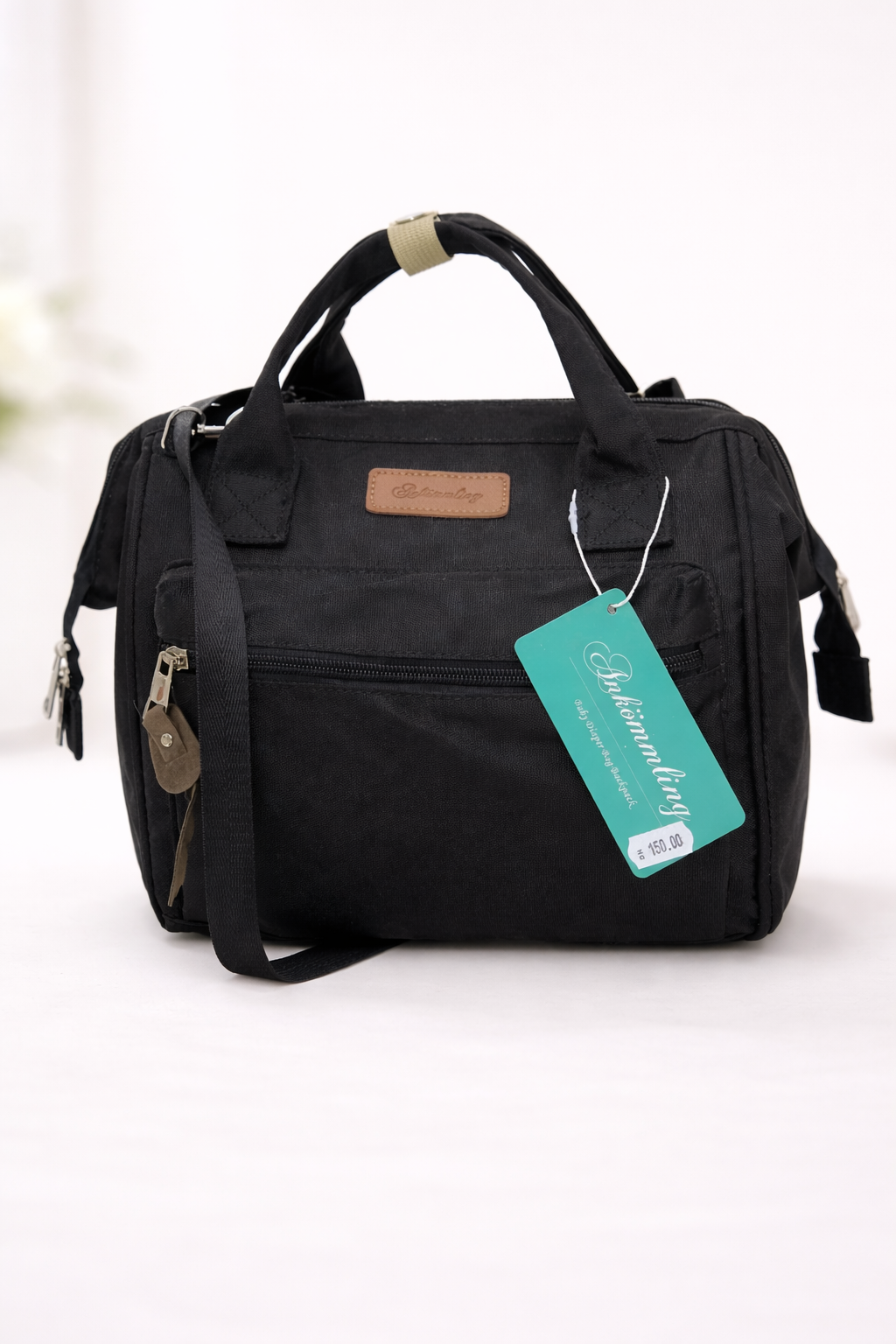 Sac à Langer Bébé Noir Élégant – Multipoches & Organisation Essentielle