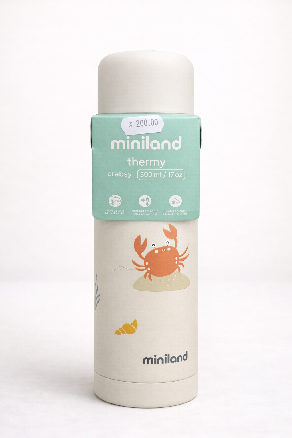 Miniland Thermy Crabs 500ml – Thermos Aliment Bébé Isotherme (17oz)