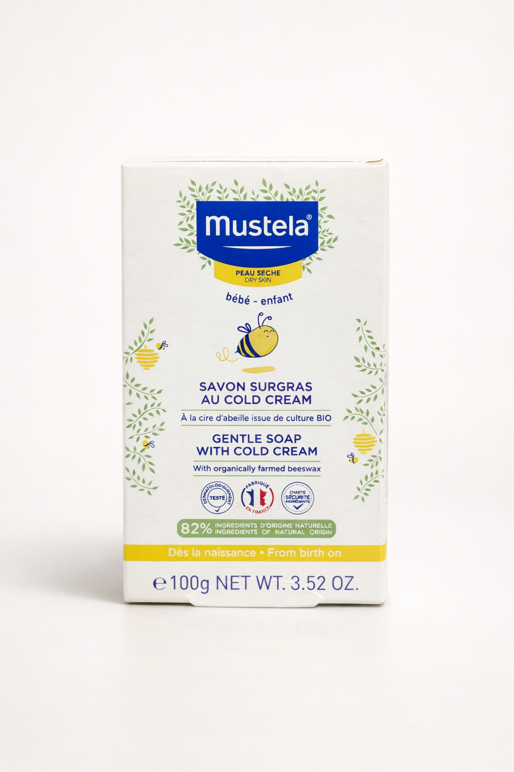 Mustela Savon Surgras au Cold Cream 100g – Peau Sèche Bébé & Enfant, dès la naissance
