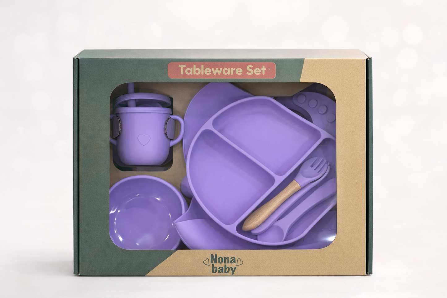 Coffret repas ( set repas )bébé en silicone – Ensemble complet