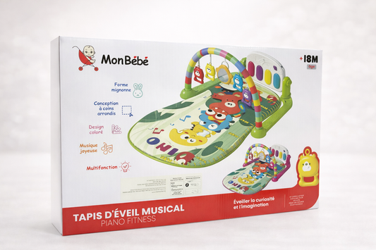 MonBébé Tapis d’Éveil Musical Piano Fitness – Dès 18 Mois