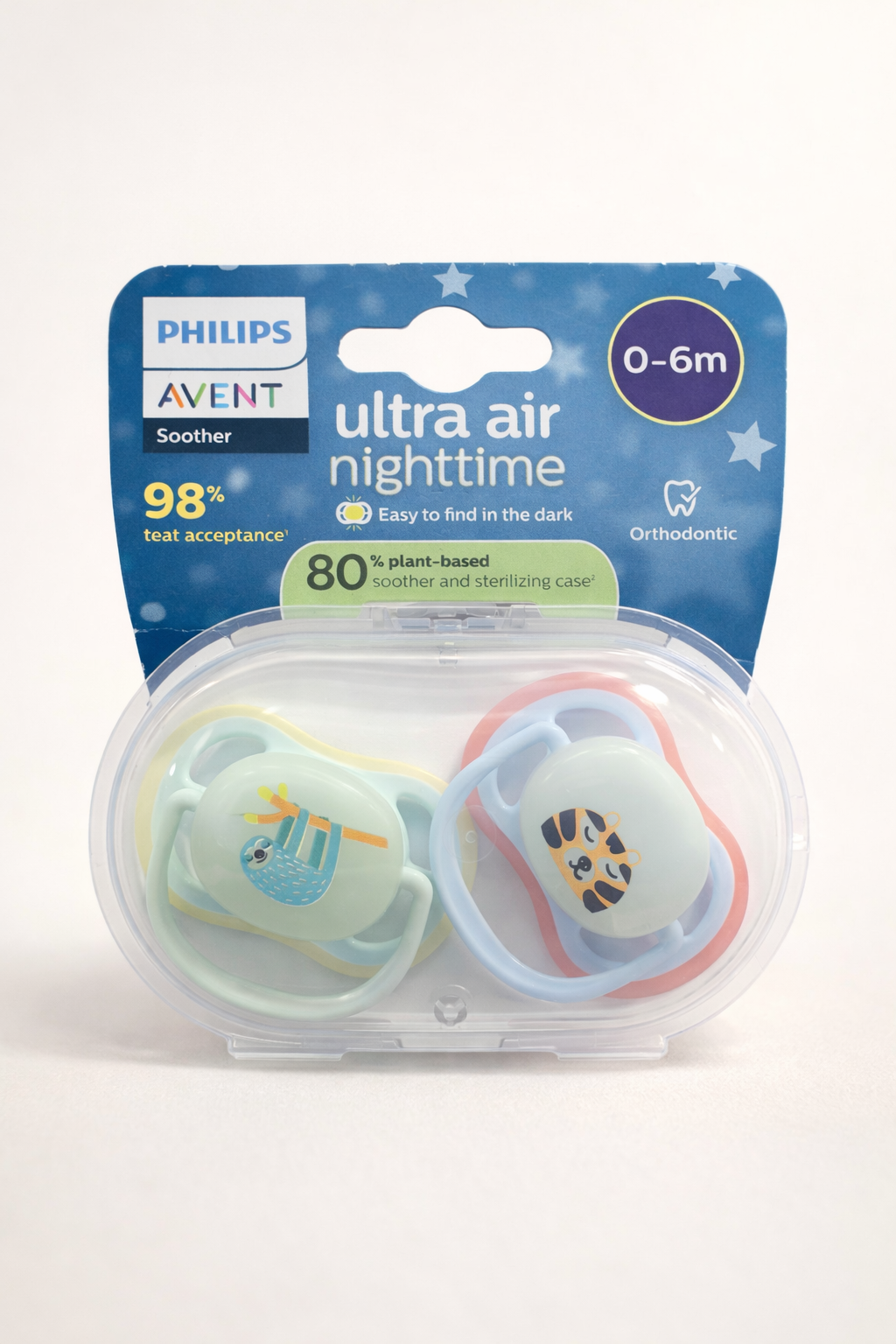 Philips Avent Lot 2 sucettes Ultra Air Nuit 0-6m