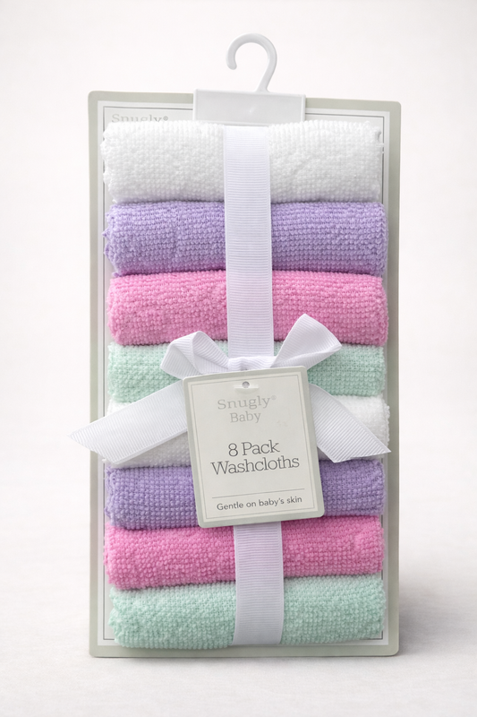 Snugly Baby Lot de 8 Gants de Toilette Bébé – Doux pour la Peau