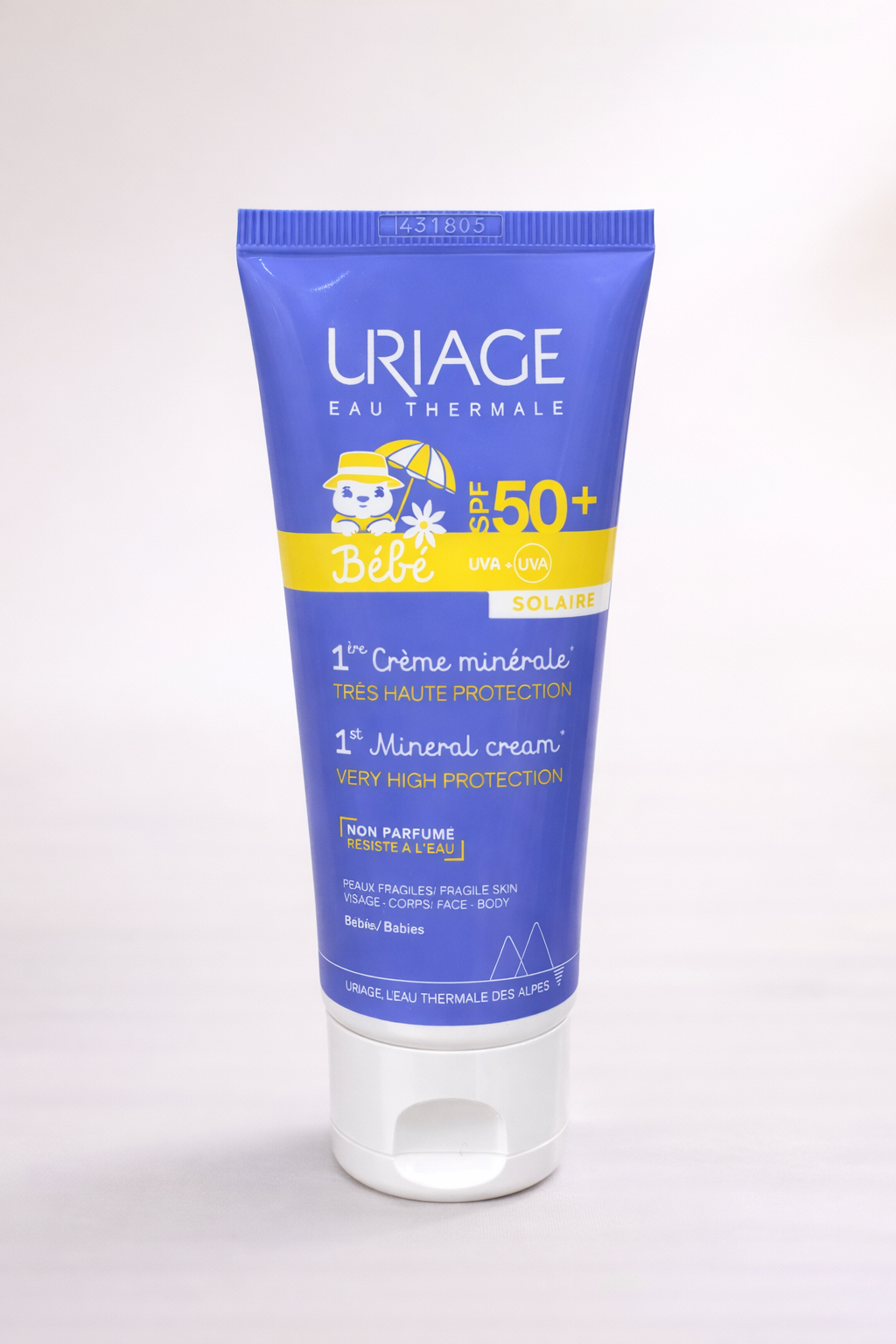 Uriage Bébé 1ère Crème Minérale SPF50+ – Très Haute Protection, Peaux Fragiles (50 ml)