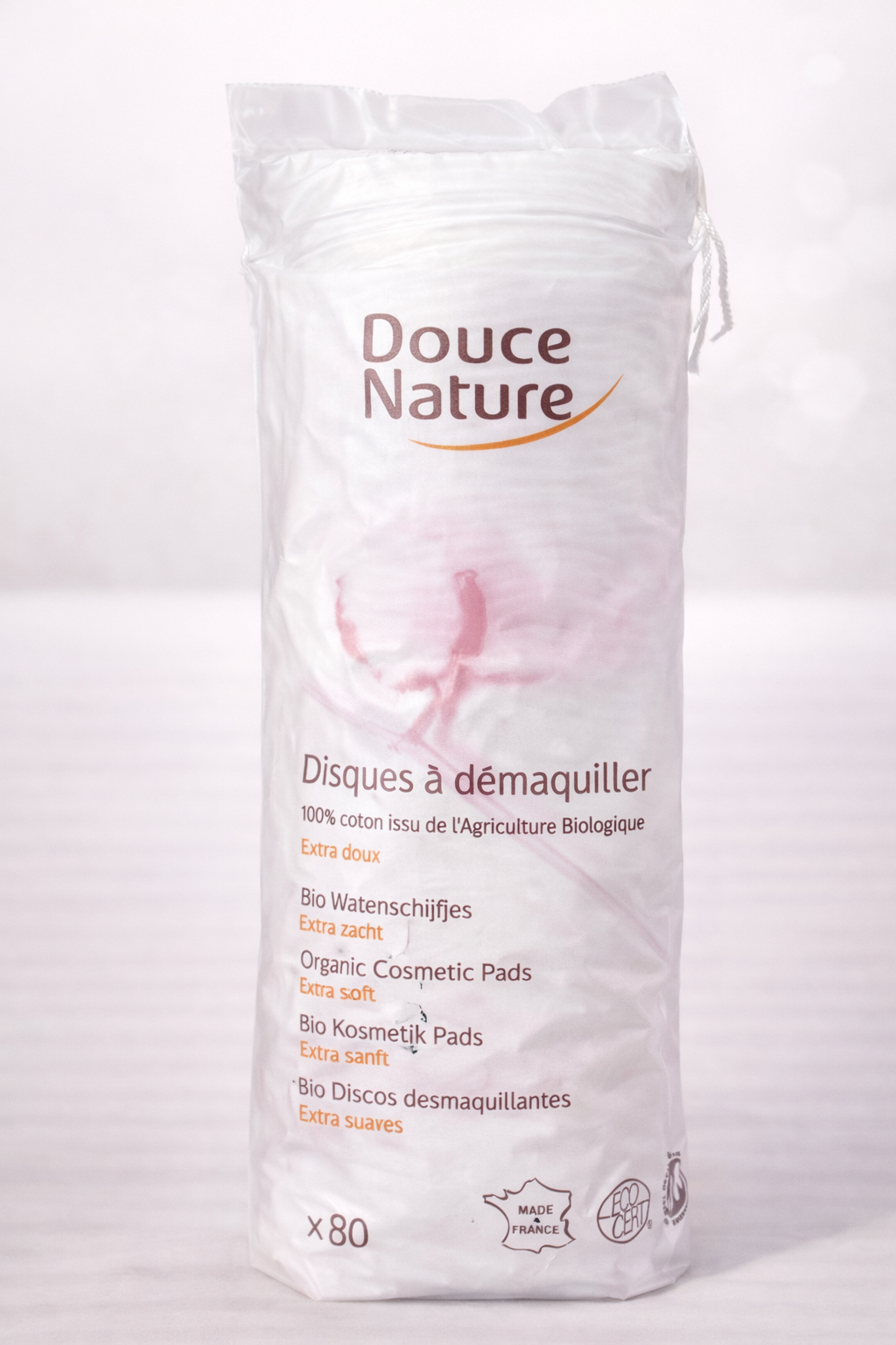 Douce Nature Disques à Démaquiller Bio – 100% coton biologique (x80), Extra doux