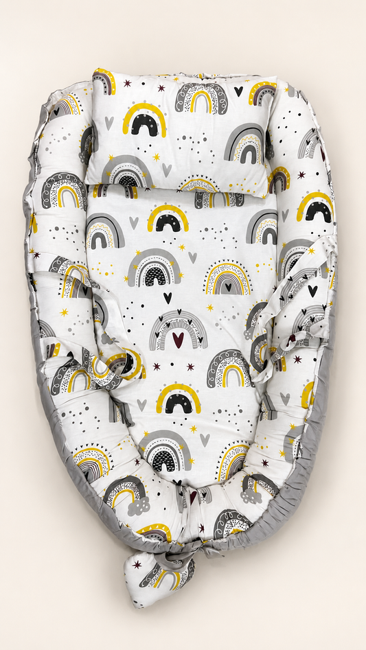 Nid Bébé couffin Cocon avec Coussin – Maintien Doux & Confort Sécurisant