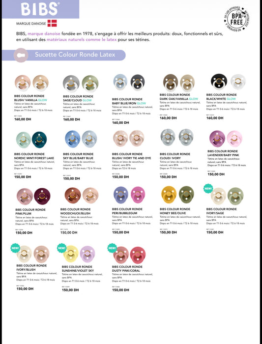 catalogue sucette BIBS