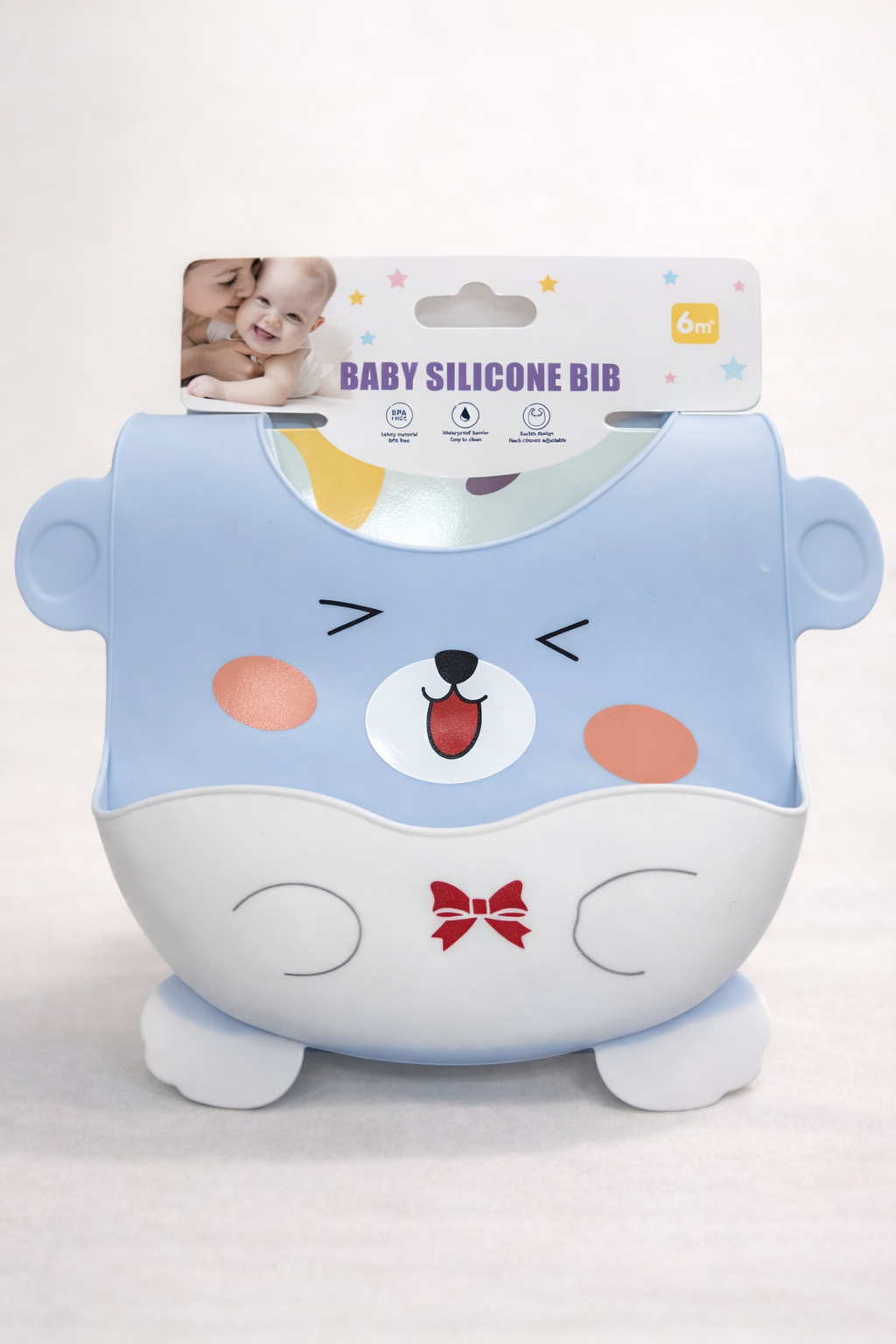 Bavoir bébé en silicone alimentaire avec poche récupératrice – 6 mois+
