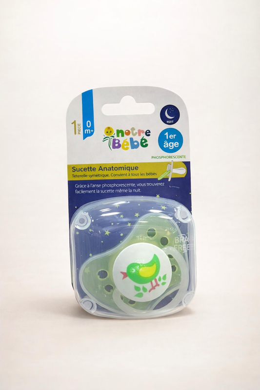 Notre Bébé Sucette Anatomique Phosphorescente Nuit – 0m+ – Sans BPA