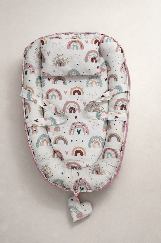 Nid Bébé couffin Cocon avec Coussin – Maintien Doux & Confort Sécurisant