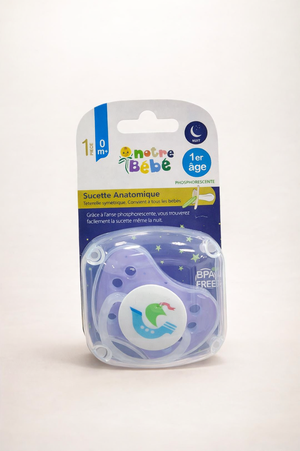 Notre Bébé Sucette Anatomique Phosphorescente Nuit – 0m+ – Sans BPA