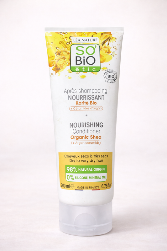 SO’BiO étic Après-Shampooing Nourrissant Karité Bio – 98% d’origine naturelle, cheveux secs à très secs
