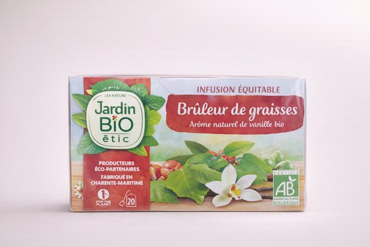 Jardin Bio étic – Infusion Équitable Brûleur de Graisses Bio, Arôme Naturel de Vanille (20 sachets)