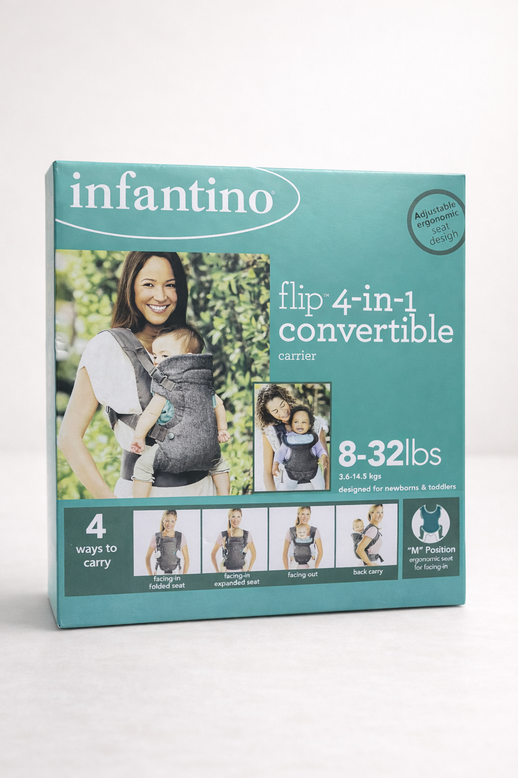 Infantino Flip™ 4-in-1 Convertible – Porte-Bébé Ergonomique 4 Positions (3,6–14,5 kg)