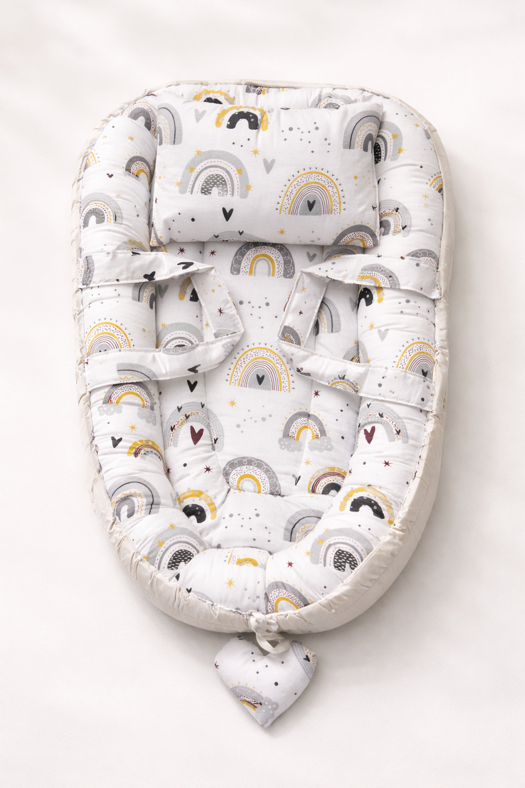 Nid Bébé couffin Cocon avec Coussin – Maintien Doux & Confort Sécurisant
