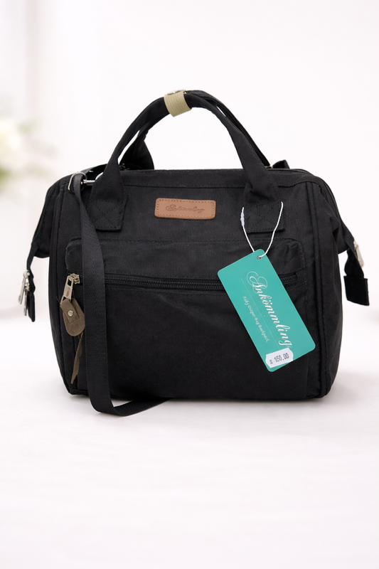 Sac à Langer Bébé Noir Élégant – Multipoches & Organisation Essentielle