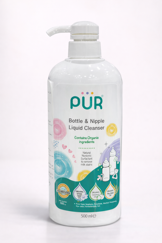 PUR Bottle & Nipple Liquid Cleanser 500ml – Nettoyant Biberons & Tétines aux Ingrédients Organiques