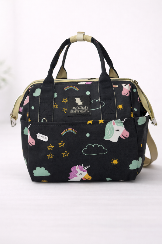 Sac à Langer Bébé Motif Licorne – Multipoches & Organisation Quotidienne
