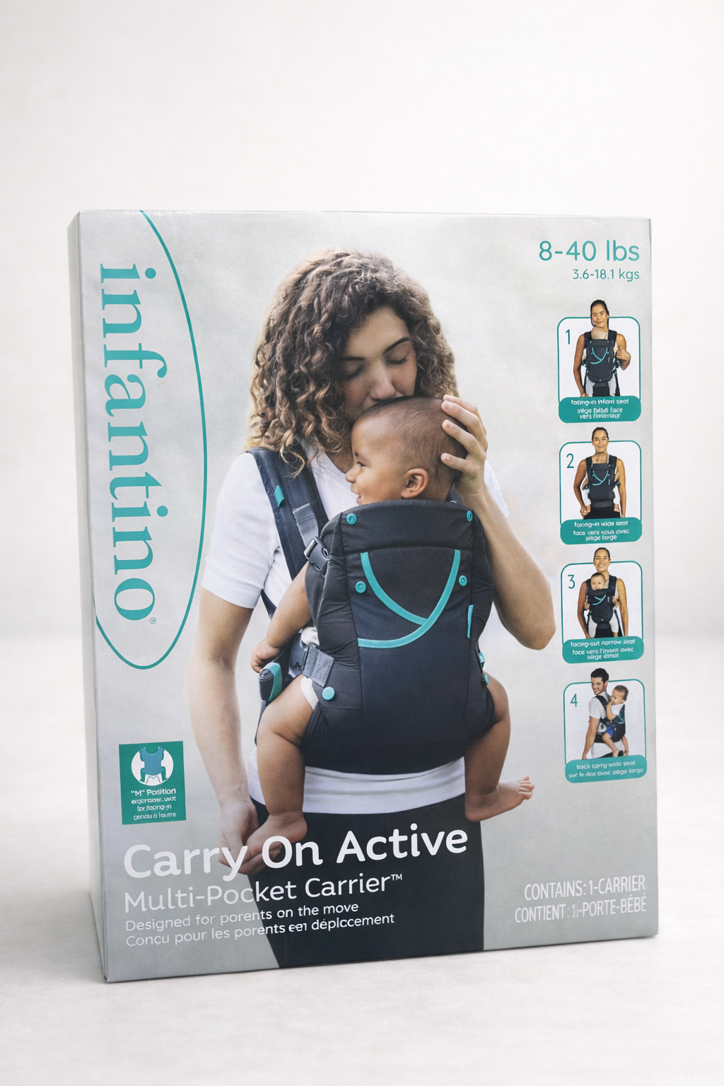 Infantino Carry On Active™ – Porte-Bébé Multi-Pocket 4 Positions (3,6–18 kg)