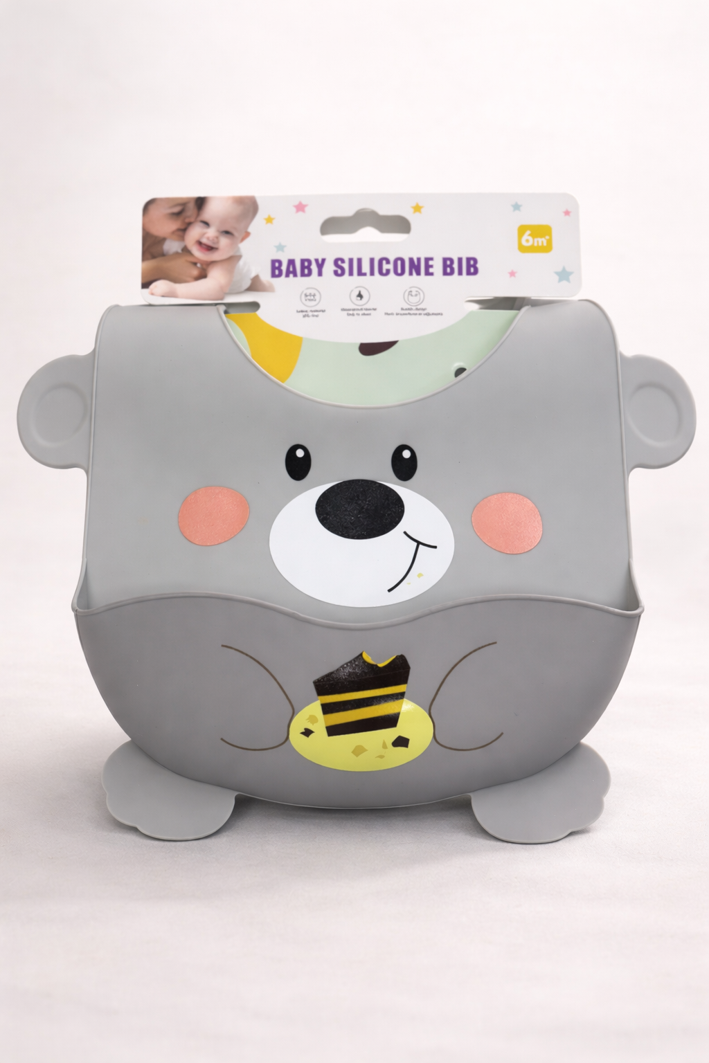 Bavoir bébé en silicone alimentaire avec poche récupératrice – 6 mois+