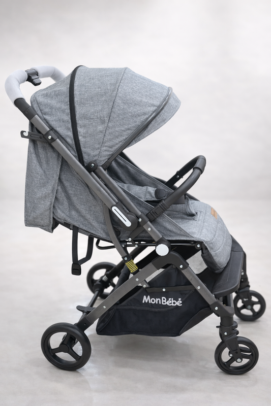 MonBébé – Poussette Compacte avec Harnais 5 Points & Canopy Protecteur
