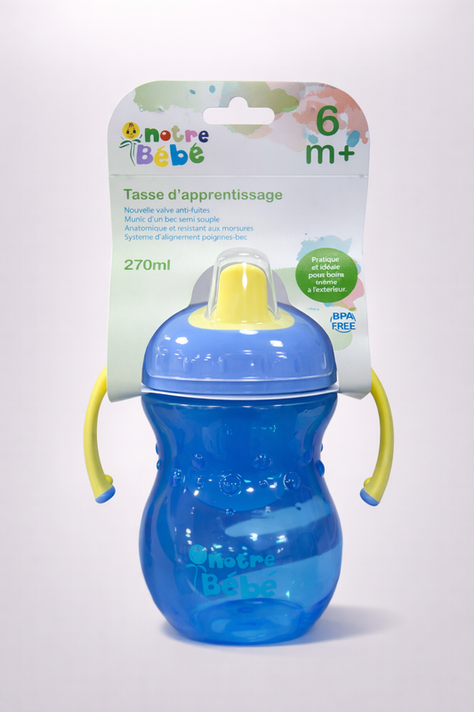 Notre Bébé Tasse d’Apprentissage 270 ml – Anti-Fuites, Sans BPA (6m+)