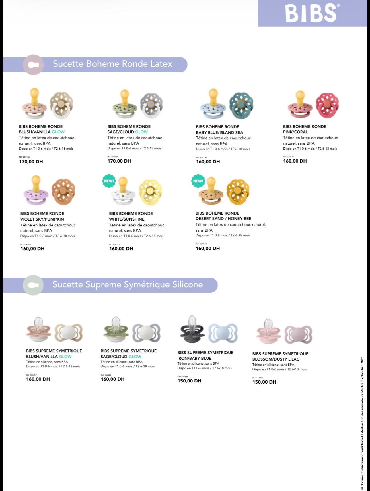 catalogue sucette BIBS