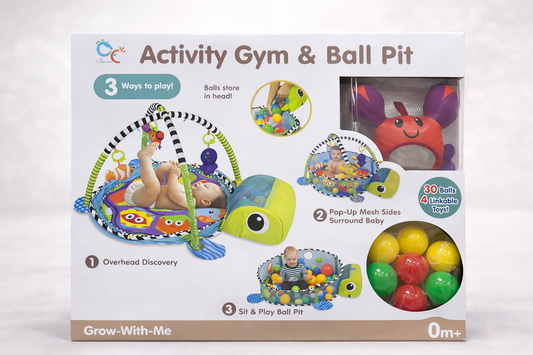 Activity Gym & Ball Pit Grow (tapis )-With-Me – Tapis d’Éveil & Piscine à Balles 3-en-1