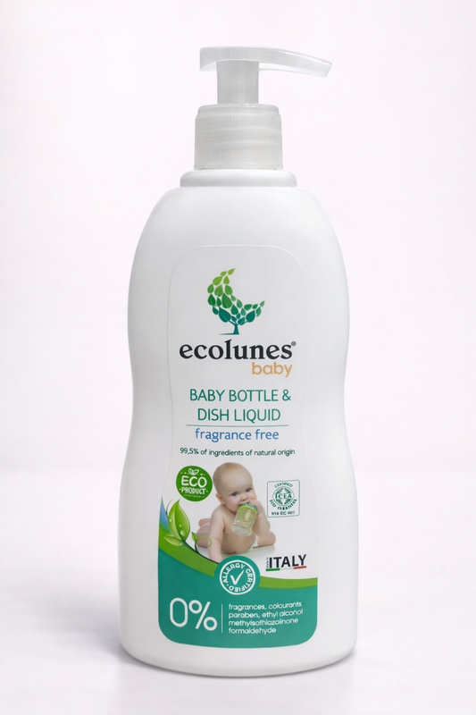 Ecolunes Baby Liquide Vaisselle & Biberons – Sans Parfum, 99,5 % d’Origine Naturelle