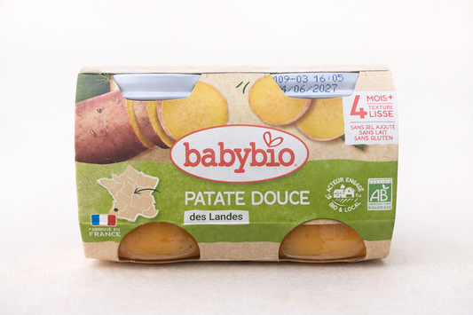 Babybio Patate Douce des Landes Bio – Dès 4 mois (2 x 130 g)