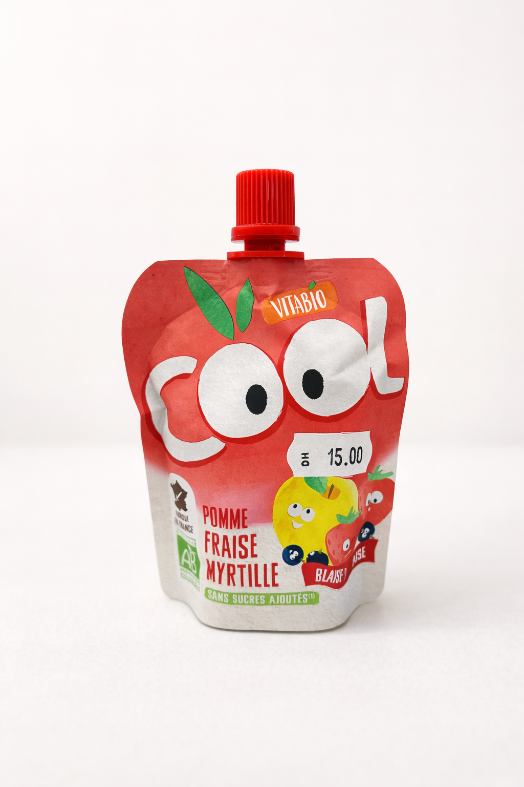 Vitabio Cool Fruits Bio – Pomme, Fraise & Myrtille (x4) – Sans Sucres Ajoutés