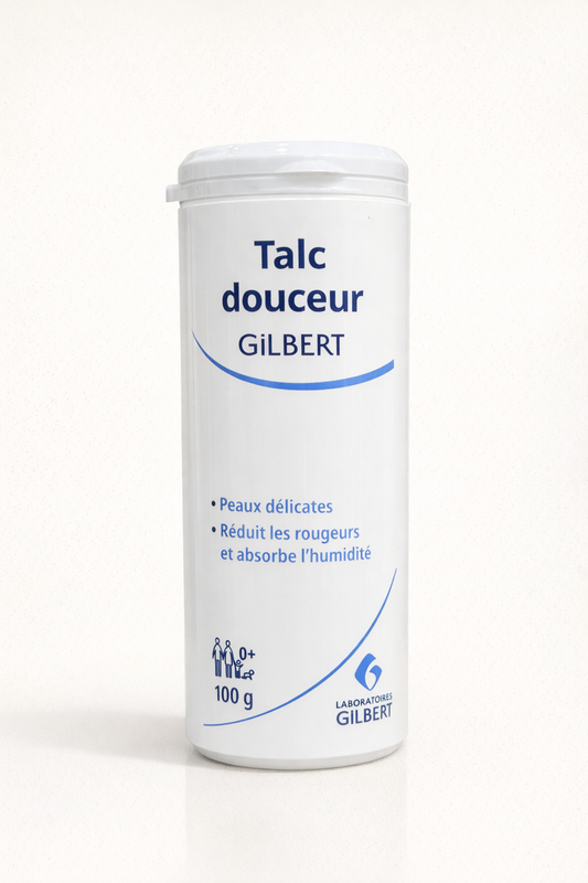 Gilbert Talc Douceur 100 g – Absorbe l’Humidité & Apaise les Peaux Délicates