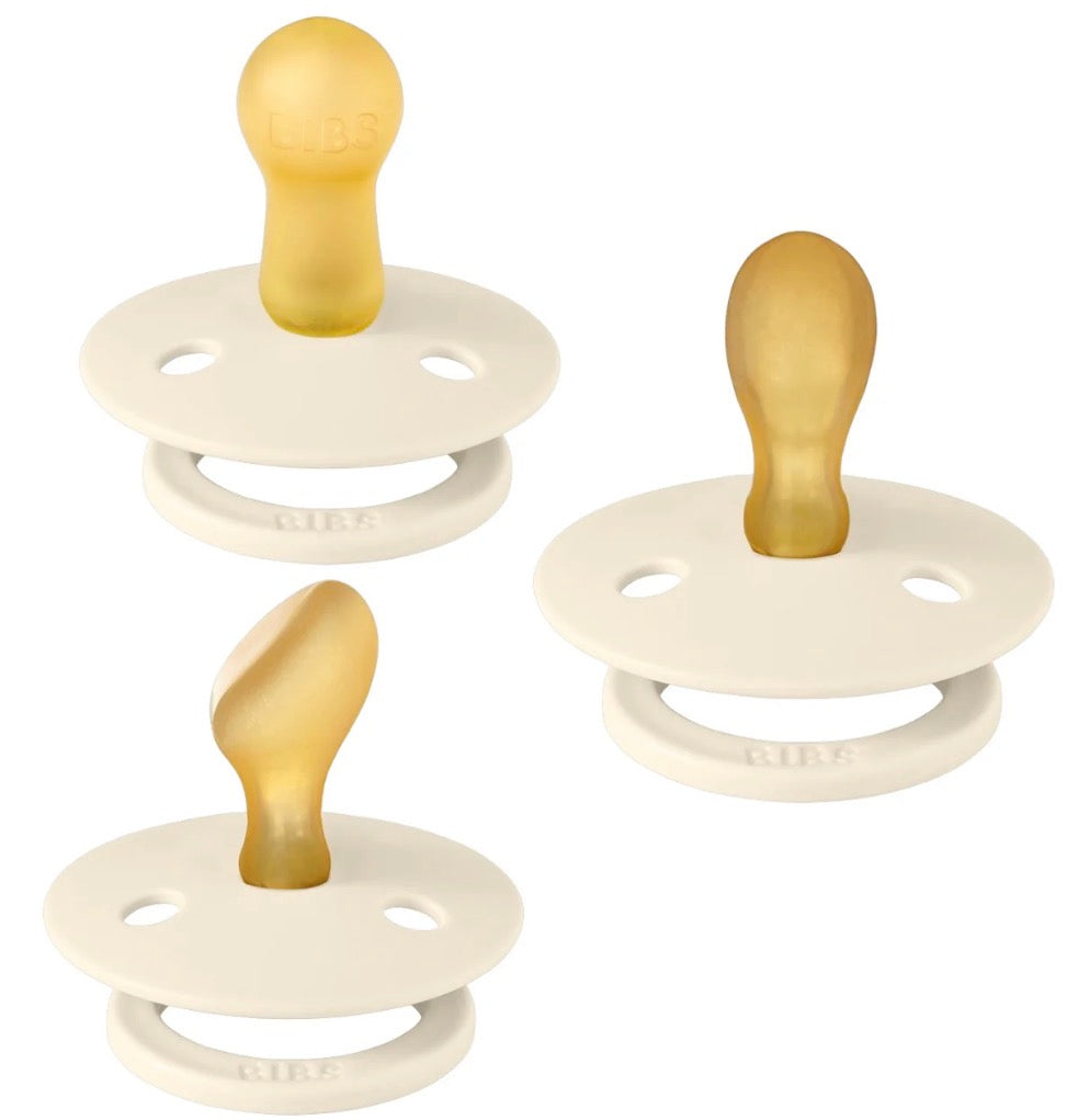 Lot de 3 Sucettes Bibs New Baby Try-It Collection - Ivory