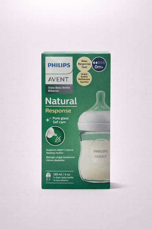 Philips Avent Natural Response – Biberon en Verre 120ml (0m+)