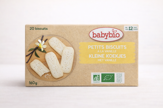 Babybio Petits Biscuits Vanille Bio – Dès 12 mois (20 biscuits, 160 g)