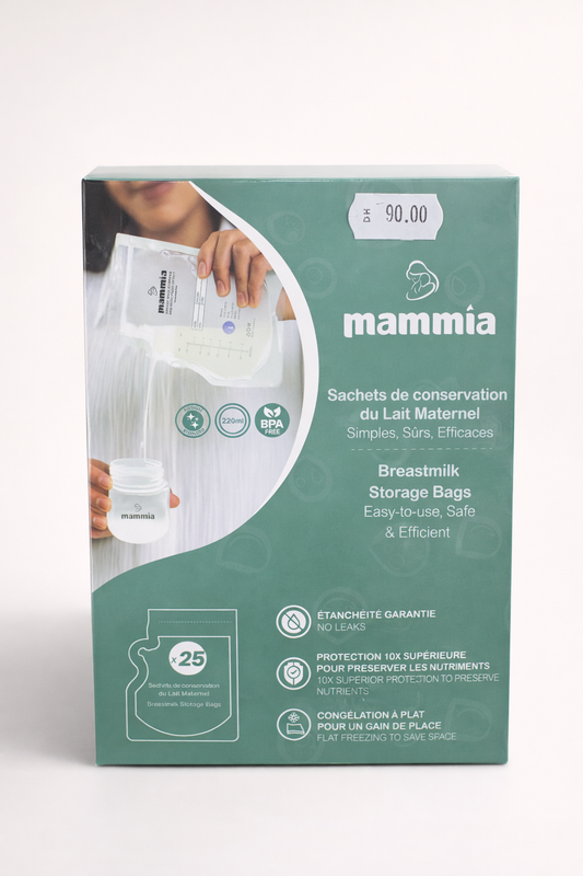 Mammia – Sachets de Conservation du Lait Maternel BPA Free, 220 ml (x25)