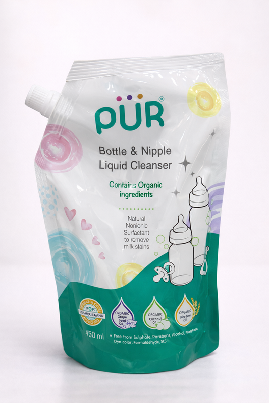 PUR Bottle & Nipple Liquid Cleanser 450ml – Recharge nettoyant biberons & tétines aux ingrédients d’origine organique