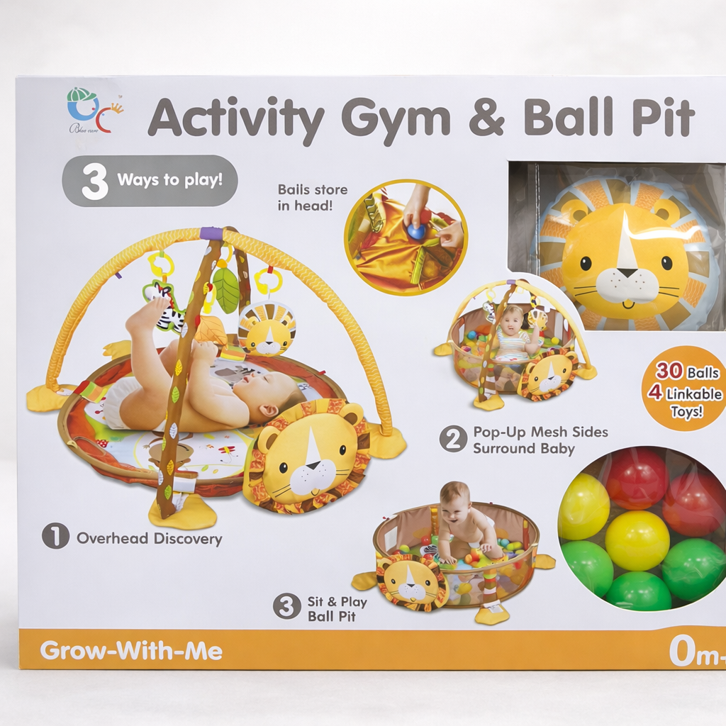 Activity Gym & Ball Pit Grow (tapis) With-Me – Tapis d’Éveil & Piscine à Balles 3-en-1