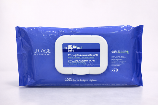 Uriage Bébé 1ères Lingettes d’Eau Nettoyantes – 98% d’origine naturelle, dès la naissance (x70)