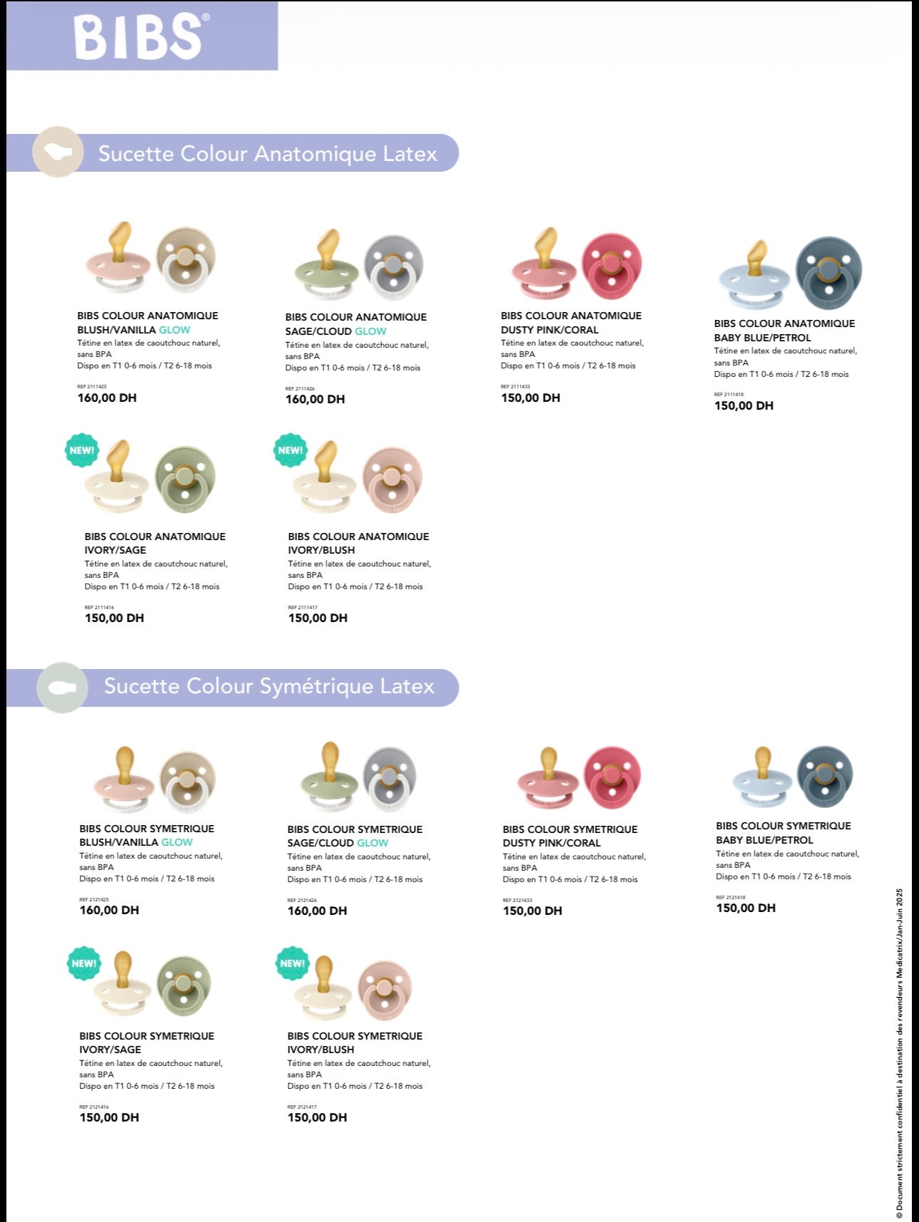 catalogue sucette BIBS
