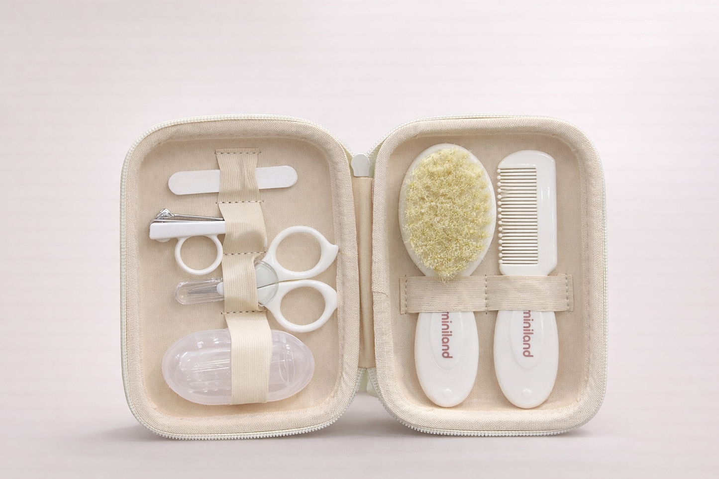 Miniland Baby Kit Soin Bébé – Set complet hygiène avec trousse imperméable, idéal naissance & voyage