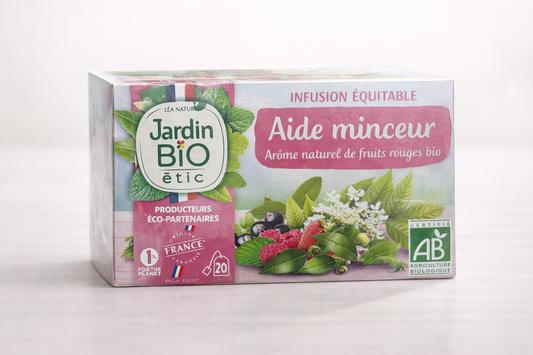 Jardin Bio étic – Infusion Équitable Aide Minceur Bio, Arôme Naturel de Fruits Rouges (20 sachets)