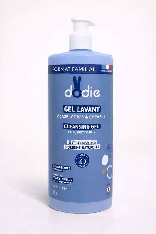 Dodie Gel Lavant Bébé 1L – Visage, Corps & Cheveux, 97% d’Origine Naturelle