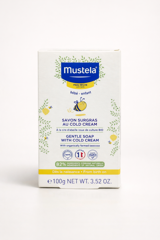 Mustela Savon Surgras au Cold Cream 100g – Peau Sèche Bébé & Enfant, dès la naissance